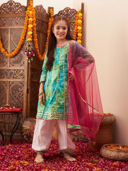 Cherry & Jerry - Girls Printed Kurta and Salwar with Dupatta (Set of 3)