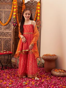 Cherry & Jerry - Girls Printed Kurta and Sharara with Dupatta (Set of 3)