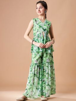 Cherry & Jerry - Girls Printed Kurta and Sharara (Set of 2)