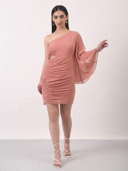 Attic Salt - Pink Ruche Over Me Sassy Dress