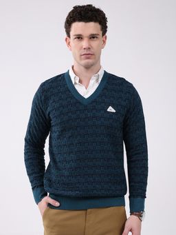 Monte Carlo - Teal Full Sleeve Pullover Sweater