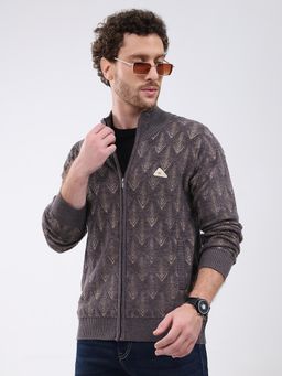 Monte Carlo - Grey Full Sleeve Zipper Sweater