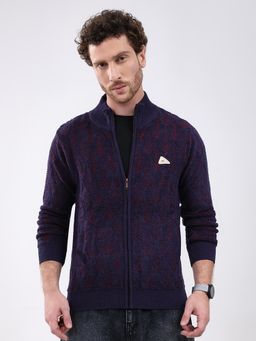 Monte Carlo - Purple Full Sleeve Zipper Sweater