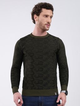 Monte Carlo - Olive Full Sleeve Pullover Sweater