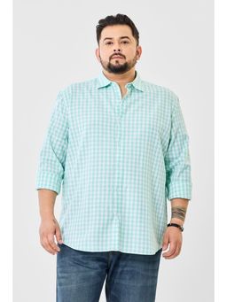 Snitch - Green Checks Plus Size Shirt for Men