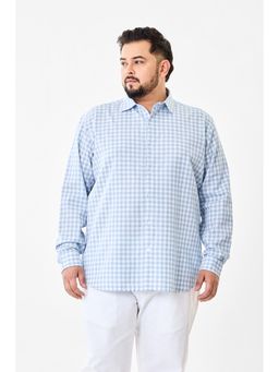 Snitch - Blue Checks Plus Size Shirt for Men