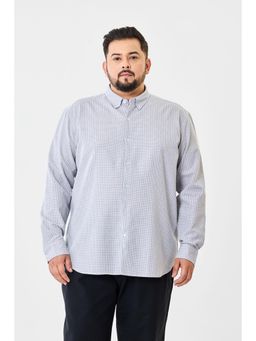 Snitch - Grey Micro Check Plus Size Shirt for Men