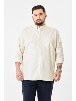 Snitch - Cream Solid Plus Size Shirt for Men