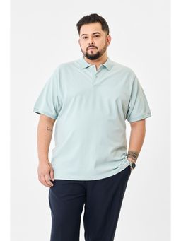 Snitch - Blue Solid Plus Size Polo T-Shirt for Men