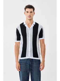 Snitch - Black Colorblock Casual Shirt for Men