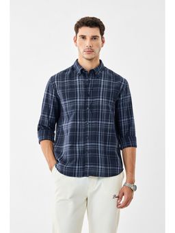 Snitch - Navy Blue Checks Casual Shirt for Men