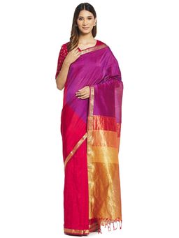 Fabindia - Multicolour Maheshwari Cotton Silk Sari