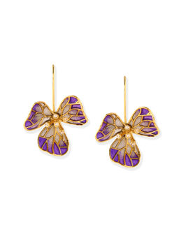 AZGA - White Tiny Fiore Earrings - Amethyst