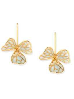 AZGA - White Tiny Fiore Earrings - Powder Blue
