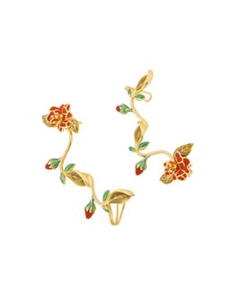AZGA - Multi-Colour Mini Spring Ear Cuff - Deep Rouge