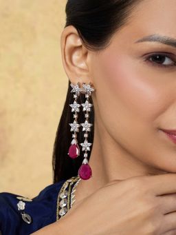 Indinoor - Pink Vesta Zircon Danglers