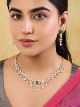 Indinoor - Green Ladan Zircon Jewellery Set