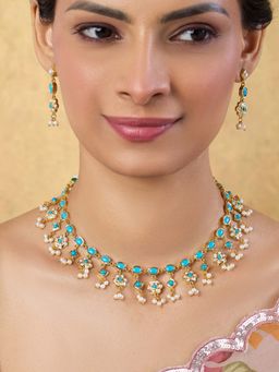 Indinoor - Blue Xyelle Jadau Jewellery Set