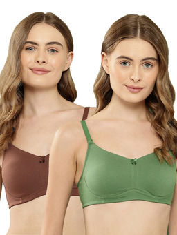Leading Lady - Women Full Coverage Non Padded Non Wired T-Shirt Bra (Pack of 2)