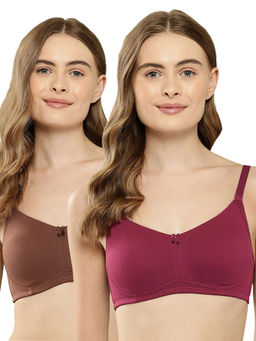 Leading Lady - Women Full Coverage Non Padded Non Wired T-Shirt Bra (Pack of 2)