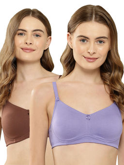 Leading Lady - Women Full Coverage Non Padded Non Wired T-Shirt Bra (Pack of 2)