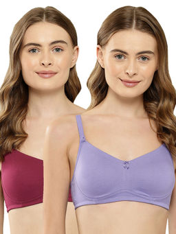 Leading Lady - Women Full Coverage Non Padded Non Wired T-Shirt Bra (Pack of 2)
