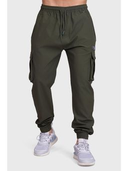 FUAARK - Army Green Script Regular Fit Sports and Gym Mens Cargo Joggers
