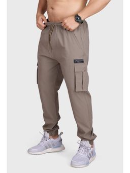 FUAARK - Brown Script Regular Fit Sports and Gym Mens Cargo Joggers