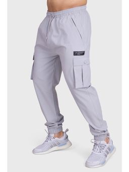 FUAARK - Light Grey Script Regular Fit Sports and Gym Mens Cargo Joggers