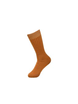 Balenzia - Men Ribbed Calf Length Socks - Brown