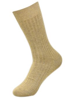 Balenzia - Men Calf-Length Rib Socks - Beige