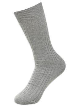 Balenzia - Men Calf Length Rib Socks - Grey