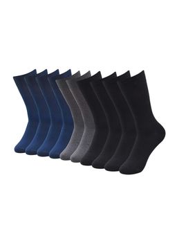 Balenzia - Men Formal Solid Calf Length Socks - Multi-Color (Pack of 10)