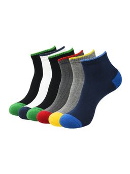 Balenzia - Men Patterned Ankle-Length Sports Socks - Multi-Color (Pack of 6)