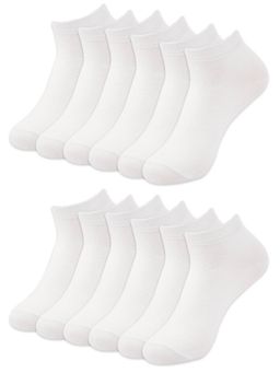 Balenzia - Men Ankle Length Socks - White (Pack of 6)
