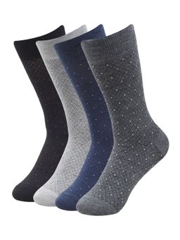 Balenzia - Men Patterned Crew-Length Socks - Multi-Color (Pack of 4)