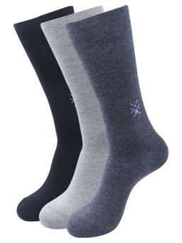 Balenzia - Men Assorted Patterned Calf-Length Socks - Multi-Color (Pack of 3)
