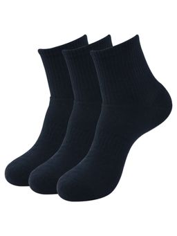 Balenzia - Men Solid Above Ankle-Length Socks - Black (Pack of 3)