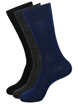 Balenzia - Men Woollen Calf Length Socks - Multi-Color (Pack of 3)