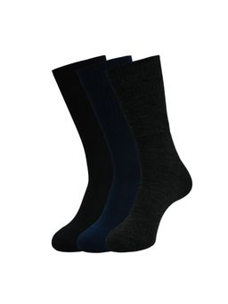 Balenzia - Men Woollen Calf Length Socks - Multi-Color (Pack of 3)