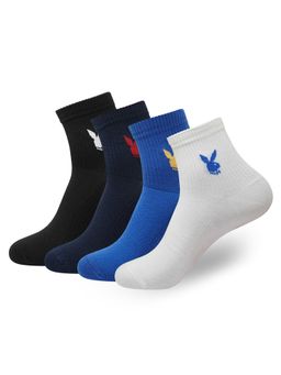 Balenzia - Men Playboy High Ankle Socks - Multi-Color (Pack of 4)