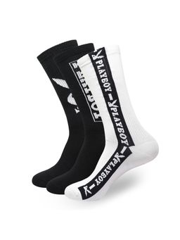 Balenzia - Men Playboy Crew Ribbed Socks - Multi-Color (Pack of 3)