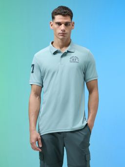 Technosport - Green Men Solid Slim Fit Matpiq Sports Polo T-Shirt