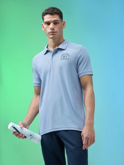 Technosport - Blue Men Solid Slim Fit Matpiq Sports Polo T-Shirt