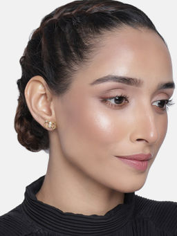 Estele - Gold Plated CZ Infinity Designer Stud Earrings for Women