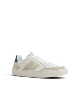 Aldo - Men Off White Round Toe Lace-Up Sneakers