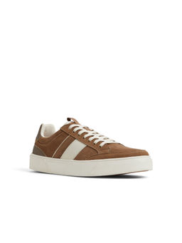 Aldo - Men Brown Round Toe Lace-Up Sneakers