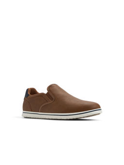 Aldo - Men Brown Round Toe Slip-On Sneakers