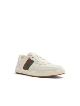 Aldo - Men Cream Round Toe Lace-Up Sneakers