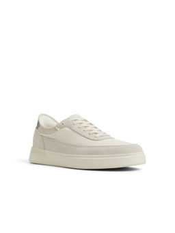 Aldo - Men Cream Round Lace-Up Sneakers